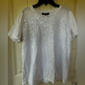 DKNY Ivory Sequin Top